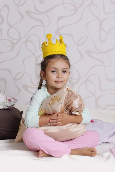 Girl in princess crown Royalty Free Stock Images