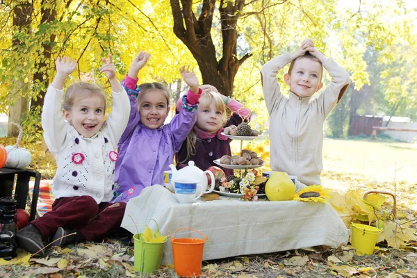 Barn på picknick — Stockfoto