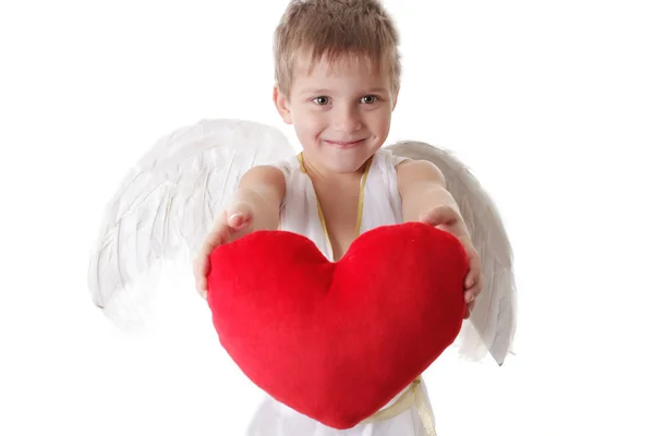 Cupid jongen met vleugels — Stockfoto