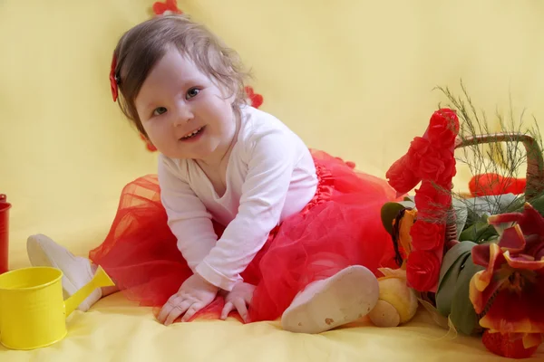 Bebê menina no vestido — Fotografia de Stock