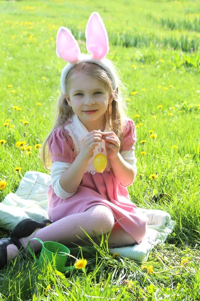 Happy girl with bunny ears