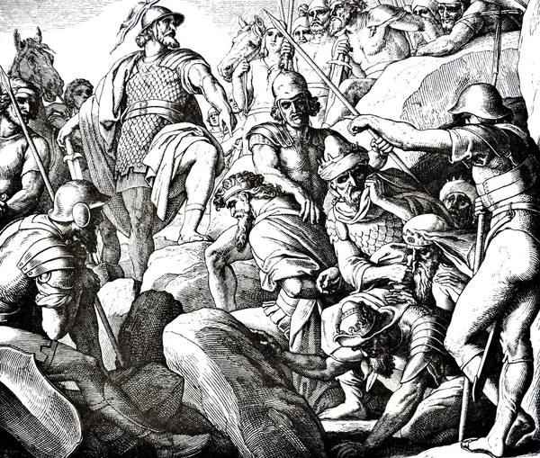 Vijf Amorite koningen gedood — Stockfoto