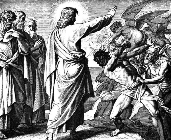 Jesus expulsa um demônio — Fotografia de Stock