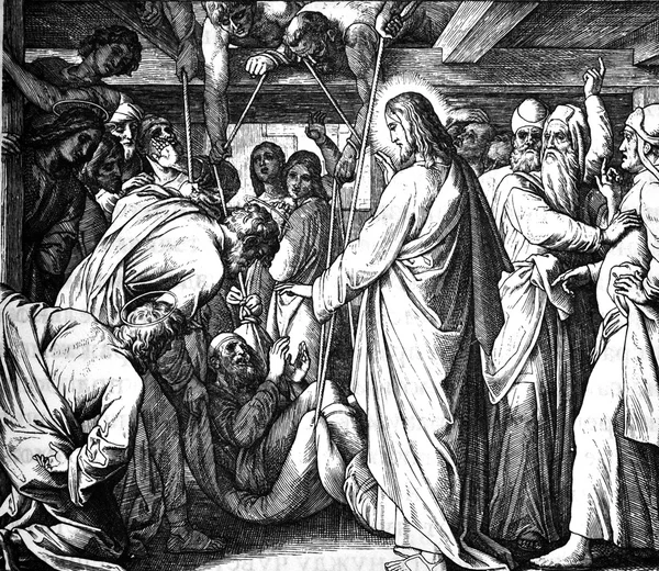 Jesus Heals a Paralytic — Stock Photo, Image