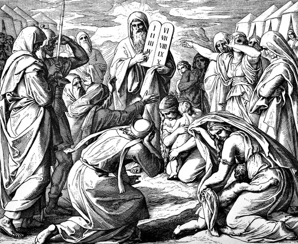 Israelites and 10 Commandments — Stock Photo, Image