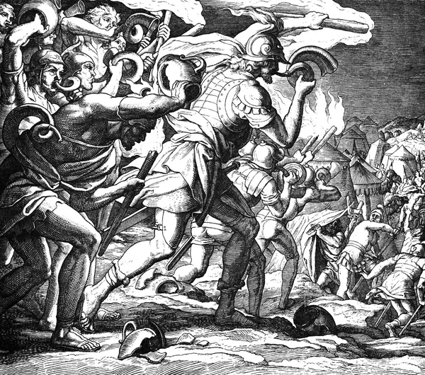 Gideon pokonuje Midianitów — Zdjęcie stockowe