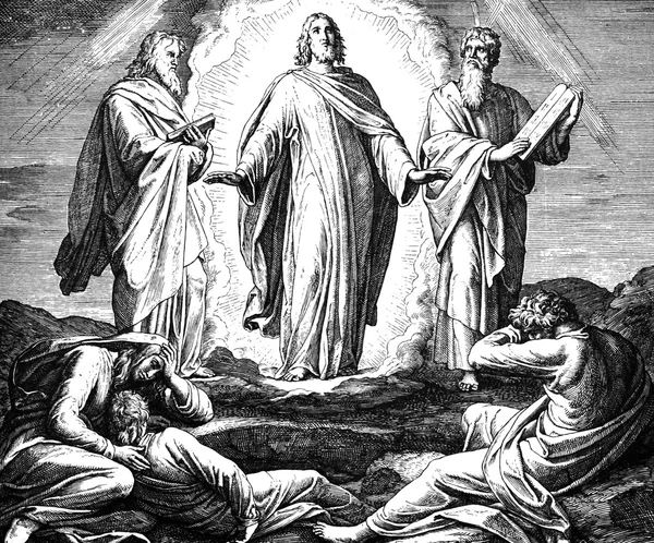 Jesús Transfiguración. La Biblia — Foto de Stock