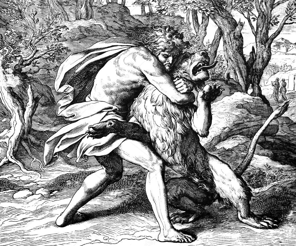 Sansón mata al león fotografía de stock © ruskpp 105720834