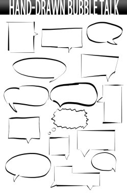 Hand-drawn speech bubbles clipart