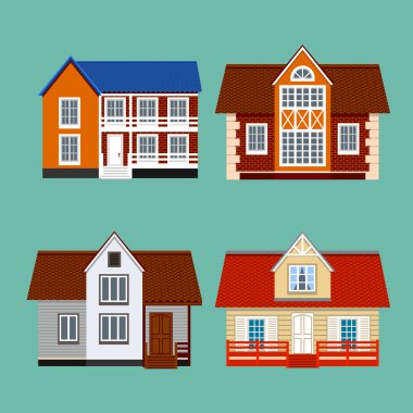 Ev ayarlayın. Resimde grup. Özel konut mimarisi.