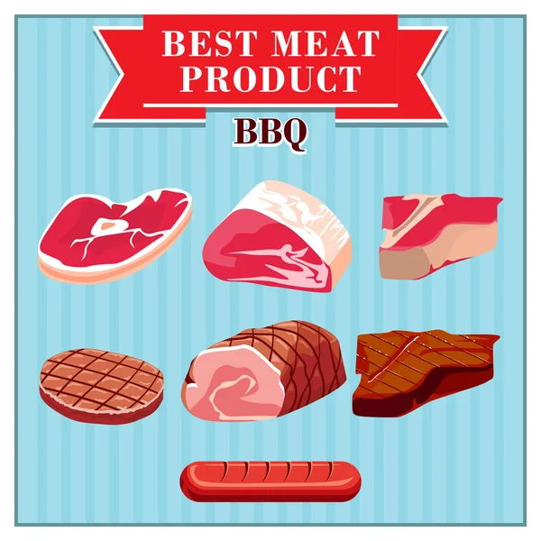 Produto de carnes isoladas —  Vetores de Stock