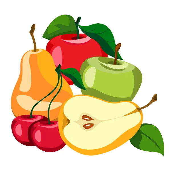 Set of fruits and berries. — Stock Vector