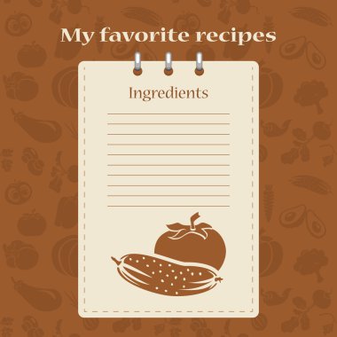 Tarifi kitapları için şablon