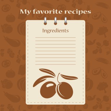 Tarifi kitapları için şablon