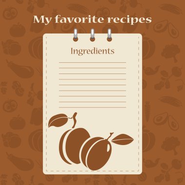 Tarifi kitapları için şablon