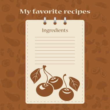 Tarifi kitapları için şablon