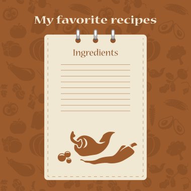 Tarifi kitapları için şablon