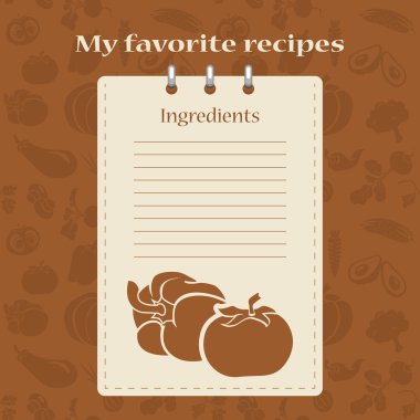 Tarifi kitapları için şablon