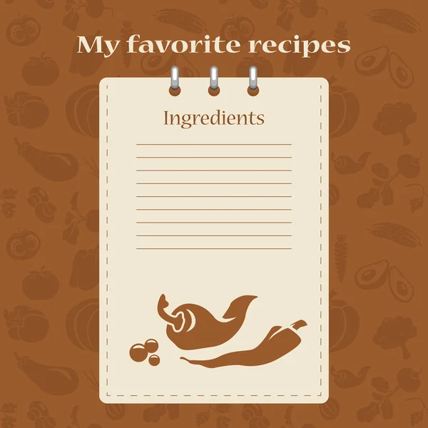 Plantilla para libros de recetas — Vector de stock