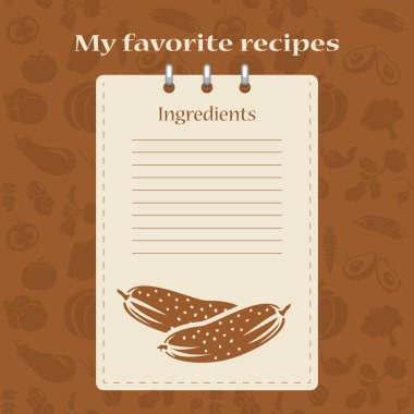 Tarifi kitapları için şablon