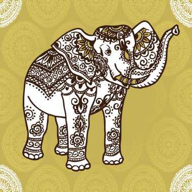 Fil ve mehendi süsleme