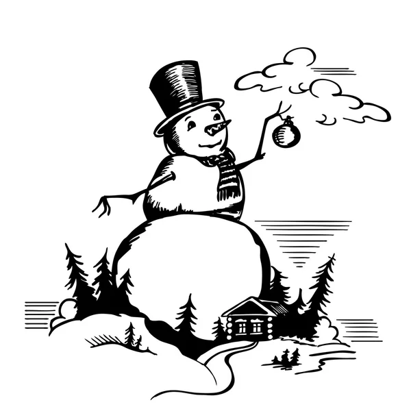 Gran muñeco de nieve — Archivo Imágenes Vectoriales