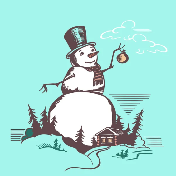 Grand bonhomme de neige — Image vectorielle