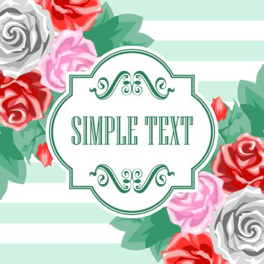 Rose flowers and leaves