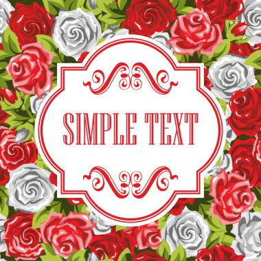 Rose flowers and leaves