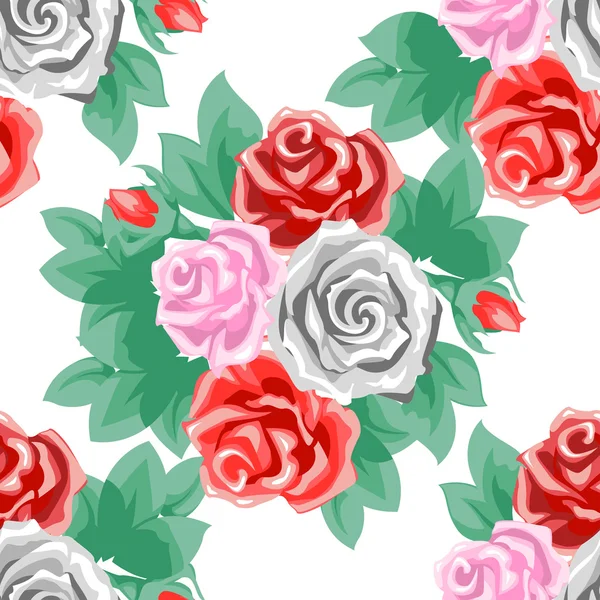Rose flowers and leaves — Stock vektor