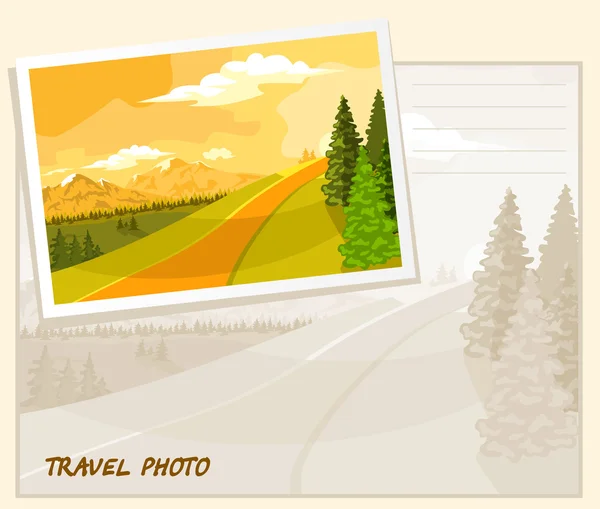 Plantilla de foto de viaje — Vector de stock