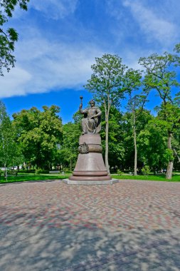 Ukrayna, Poltava 06.06.2020. Ukrayna I. Mazepa Hetman anıtı 2016 yılında Poltava 'da dikildi..