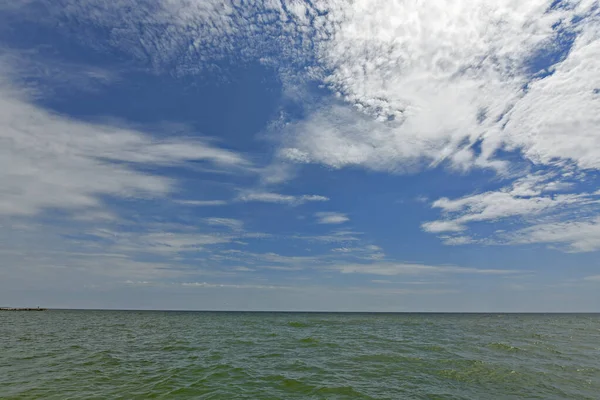 Paysages Plage Sable Fin Mer Azov Petites Baies Brise Lames — Photo