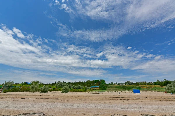 Paisajes Playa Arena Del Mar Azov Pequeñas Bahías Rompeolas Primorsk — Foto de Stock