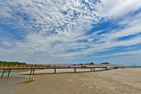 Paisajes Playa Arena Del Mar Azov Pequeñas Bahías Rompeolas Primorsk — Foto de Stock