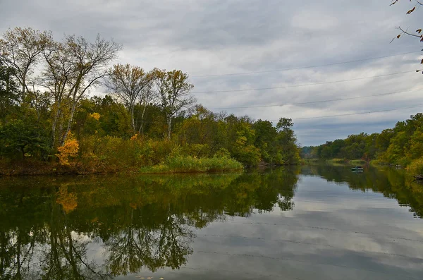 Autumn Cold River Forest Rain — Stock Photo, Image