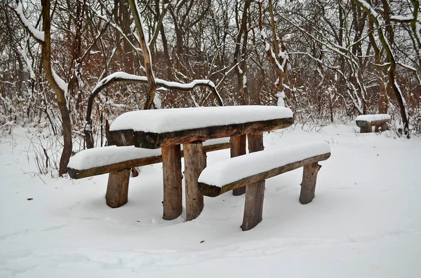 Çocuk Parkı Kışın Salıncaklar Salıncaklar — Stok fotoğraf