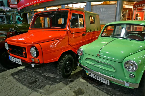 Ukraine Dnepropetrovsk 2021 Exhibition Retro Cars Cars Sports Trucks Military — Stock Photo, Image