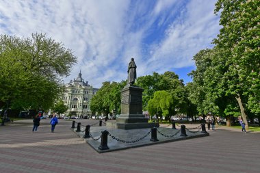 Ukrayna, Odessa 05 / 25 / 2021. Odessa Dönüşüm Katedrali - Odessa 'nın en büyük Ortodoks kilisesi; 1794' te kuruldu, 1808 'de kutsandı, 1936' da yıkıldı..