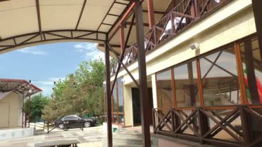 Primorsk şehri, Zaporizhzhia bölgesi, Ukrayna 07 / 15 / 2020. Primorsk, Ukrayna 'nın Zaporizhzhia bölgesinin Berdyansk ilçesine bağlı bir şehirdir. Pansiyon 