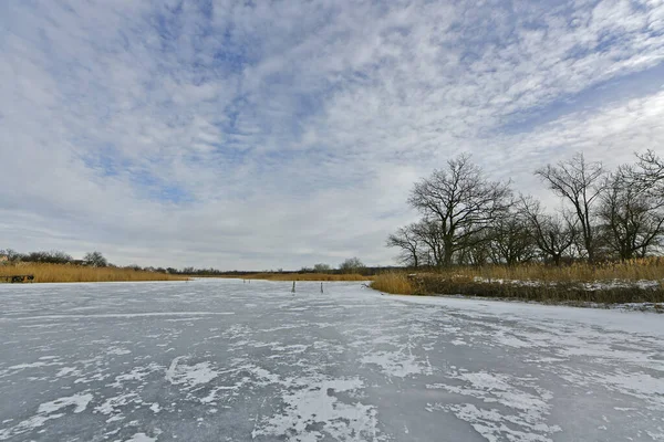 Buz gibi bir nehir boyunca kış yürüyüşü, nehir kıyılarını ve manzaraların kış masalı. Doğu Ukrayna, Samara Nehri.