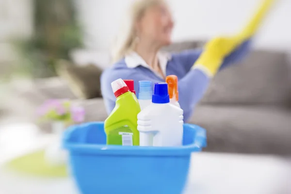 Temizlik hizmeti ve kimyasallar — Stok fotoğraf