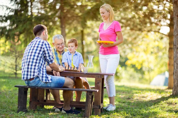 Concepto familia en la naturaleza — Foto de Stock