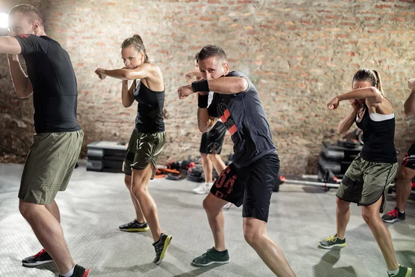 Grupo de deportistas haciendo ejercicio —  Fotos de Stock