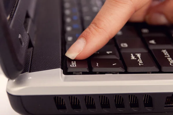 Finger pressing escape — Stock Photo, Image