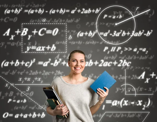 Meisje van de student over de opleiding — Stockfoto