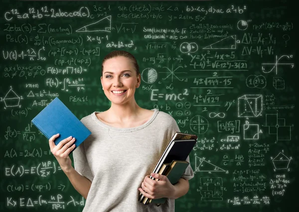 Estudiante chica sobre educación fondo —  Fotos de Stock