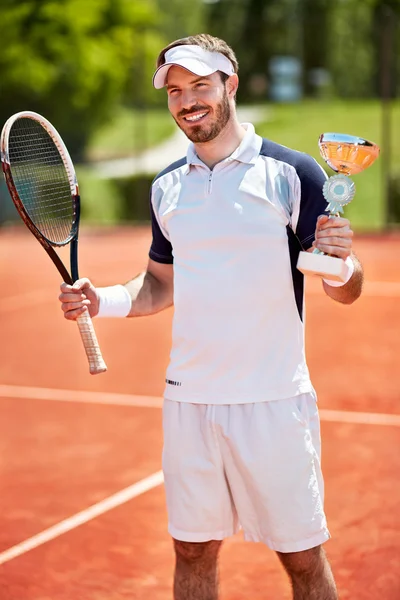 Winner in tennis match — Stock Photo, Image