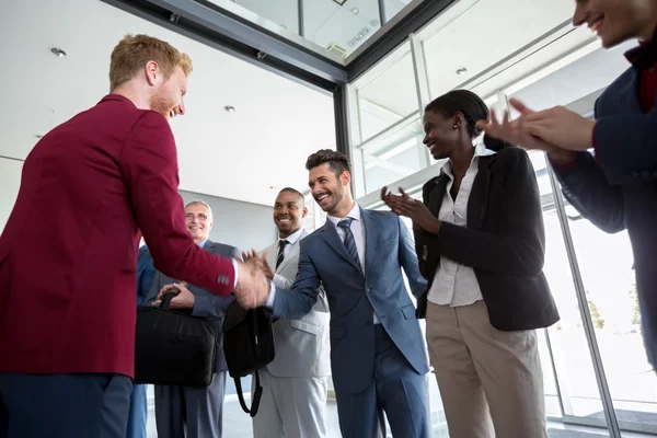 Happy businessmen have agreement — Stock Photo, Image