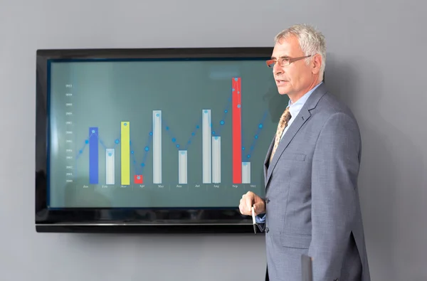 Director on meeting with chart — Stock Photo, Image